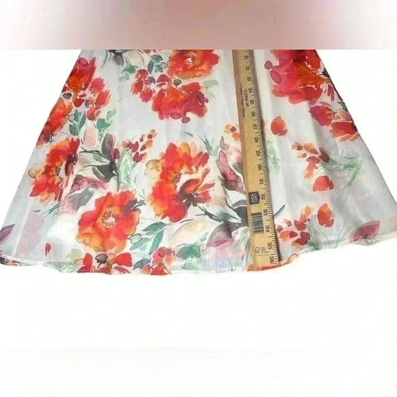Calvin Klein floral print trapeze shift orange - Picture 8 of 13